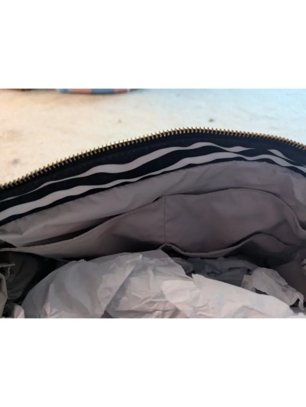 KATE SPADE STEVIE Luxury Large Black & White Striped Nylon Diaper Bag Travel